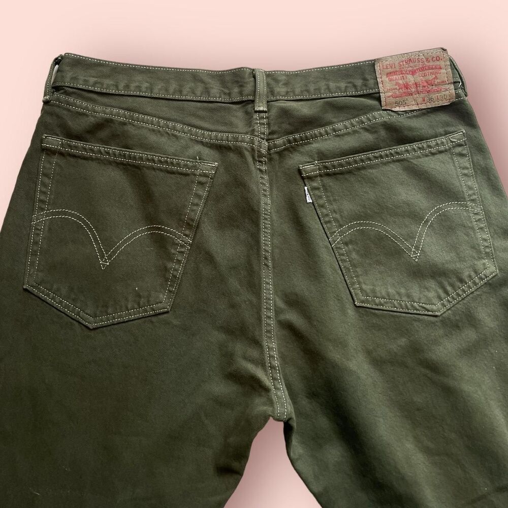 2000s levis 505 overdyed olive jeans